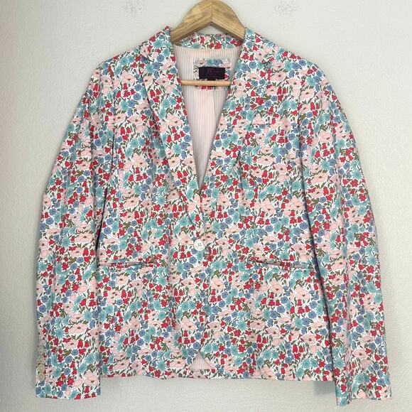 J. Crew Liberty Campbell Floral Cotton Blazer, Spring Career Wear, size 8 - Picture 2 of 13